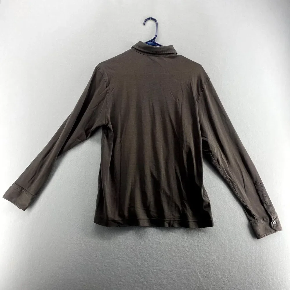 Banana Republic Brown Cloth Soft‎ Material Button Down Shirt Mens Size S